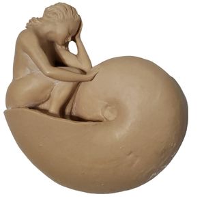 Reinhart Cast Resin Wall Hanging Girl in Nautilus Shell Nautical Beach Art